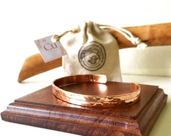 Hammered Copper Ankle Cuff Anklet – Lightweight Handmade Copper Jewellery