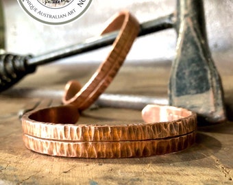 Chipper Hammer Tone Chunky Copper Cuff Bracelet