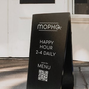 Custom A-Frame Sign, Minimalist Black Sandwich Board Sign, Metal Magnetic Sidewalk Sign, Wedding, Business, Event Display, Exterior Sign