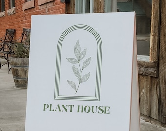 Custom A-Frame Sign: Minimalist White Metal Sidewalk Display