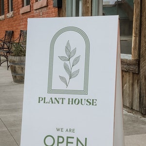 Custom A-Frame Sign: Minimalist White Metal Sidewalk Display