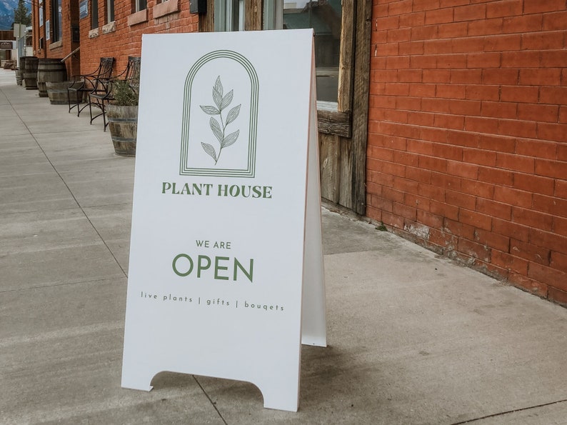 Custom A-frame Sign: Minimalist White Metal Sidewalk Display - Etsy