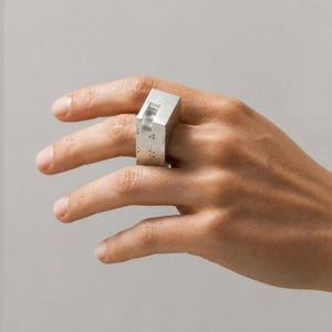 Sterling Silver Ring “Pavelló Escala” – Architectural Contemporary Jewelry – Handmade Design for Art & Architecture Lovers