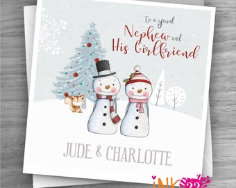 Personalised Christmas card, For any Couple, Son & Girlfriend, Daughter and Boyfriend, Grandson and Girlfriend, Granddaughter etc..