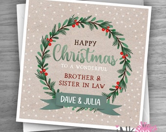 Personalised Christmas card, For any Couple, Son & Daughter in Law, Daughter and Boyfriend, Grandson and Girlfriend, Niece/Husband etc..