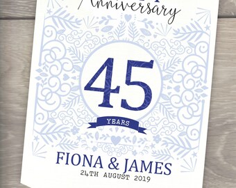 Personalised Anniversary party decoration banner bunting Milestone Ruby, Golden, Diamond, Silver, Coral, Pearl Personalized