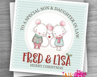 Personalised Christmas card, For any Couple, Son & Daughter in law, Brother and Sister in Law, Granddaughter etc.. personalized