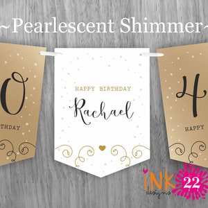 Personalised Birthday party decoration banner bunting garland 18th, 21st, 30th, 40th, 50th, 60th Rose Gold, Sage Green, Teal, Purple or Gold