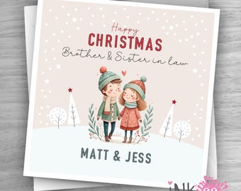 Personalised Christmas card, Special Couple Brother & Sister in law Son and Daughter in law Sister Brother in law Sister Partner Both of you