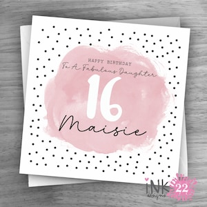 Personalised 16th 18th 21st 30th 40th 50th 60th Birthday Card, Any Name and relation, Daughter, Friend, Niece, Auntie, Sister in law, Floral
