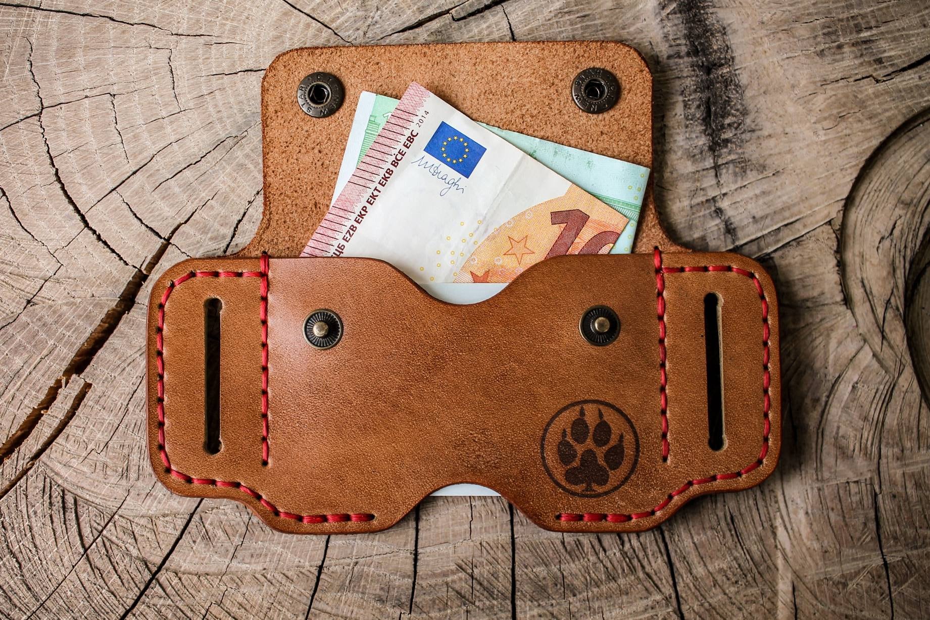 Leather Belt Card Holder with Key Hook | Safe Anti-Theft Wallet | Push-Up Design for Easy Access | Durable Leather Belt Wallet