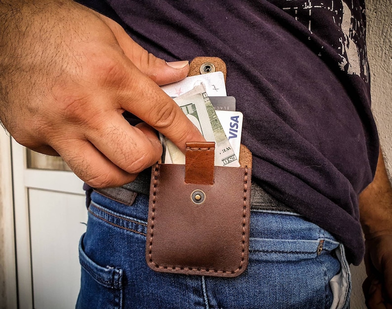 Belt Card Holder With Belt Clip, Safe Wallet, Anti Theft Wallet, Pull