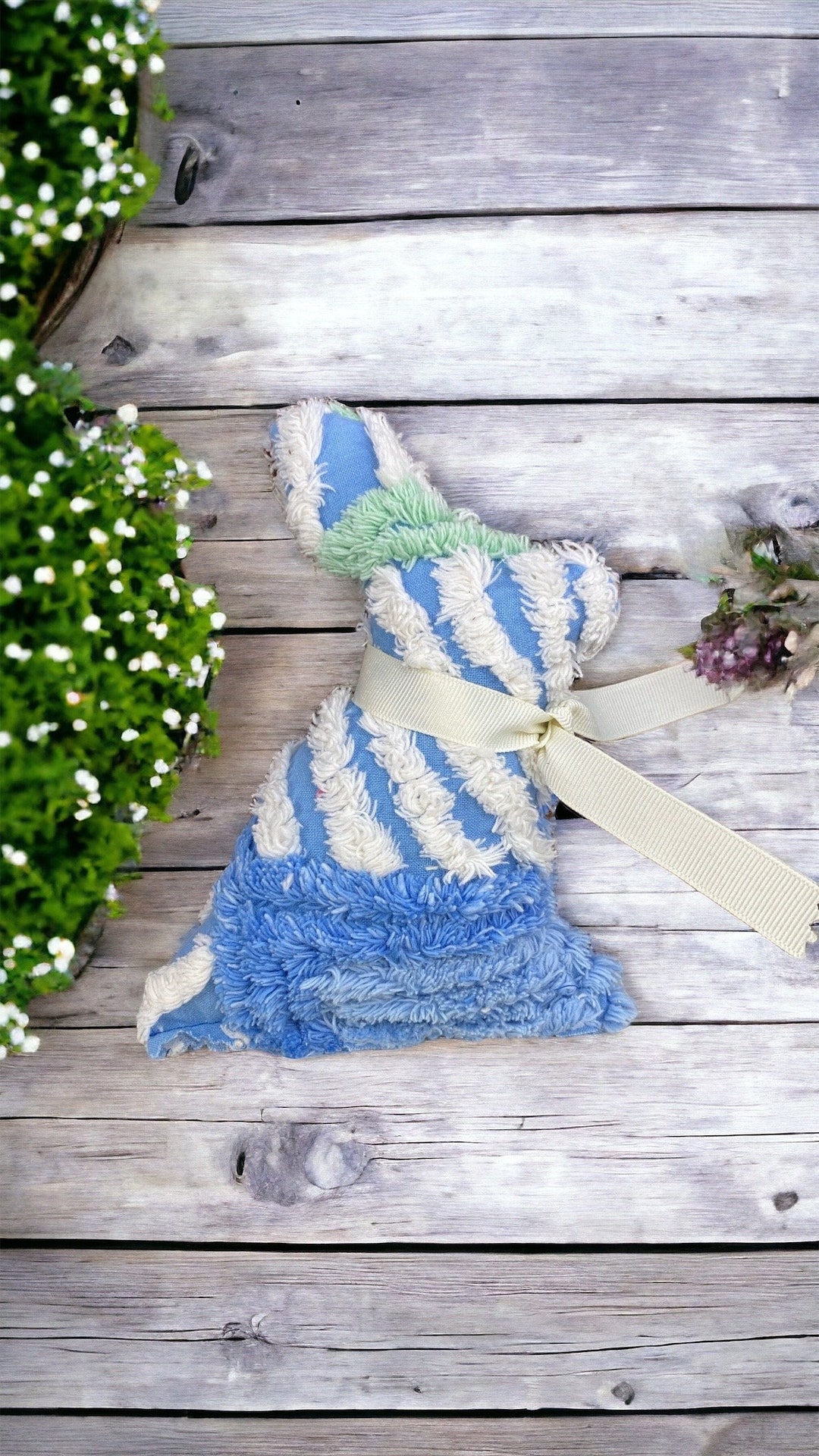 8 Farmhouse Style Vintage Chenille Bunnies, Shabby Chic Bunny Rabbit ...