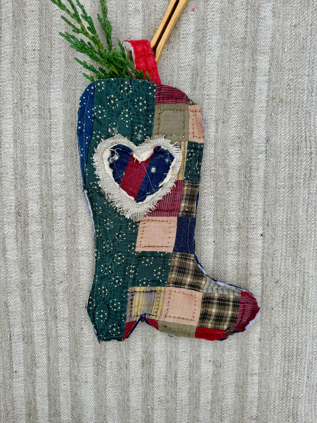Cowboy Christmas White Quilted Stocking main image 0