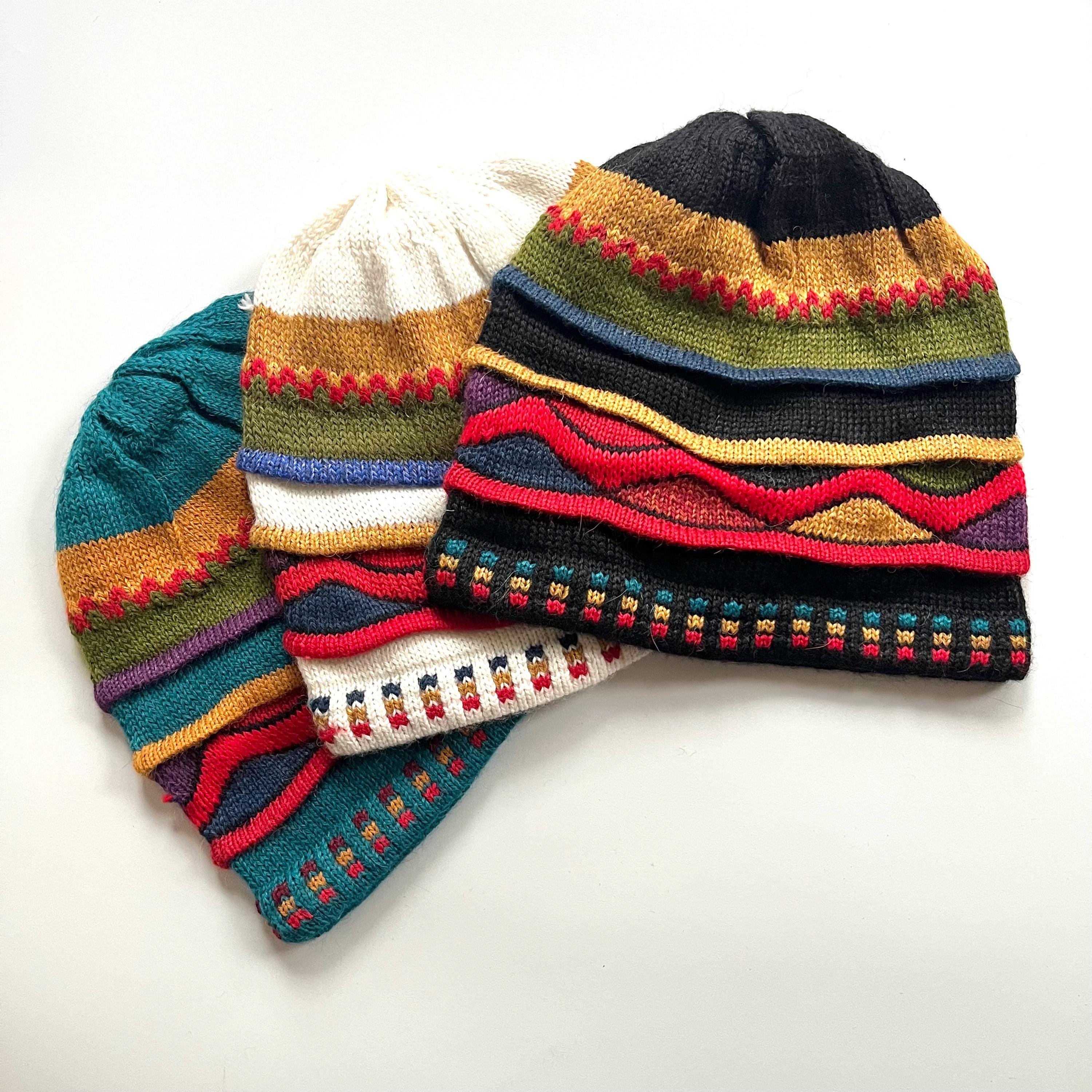 Alpaca Wool Blend Beanie Hat - Warm Winter Accessory Alpaca Hat - Reversible Beanie Hat Alpaca Blend (HT341) – My  main image 3