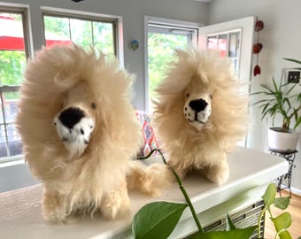 8" Alpaca Handmade Plush Lion. Alpaca Fur Lion Great gift for alpaca lovers.