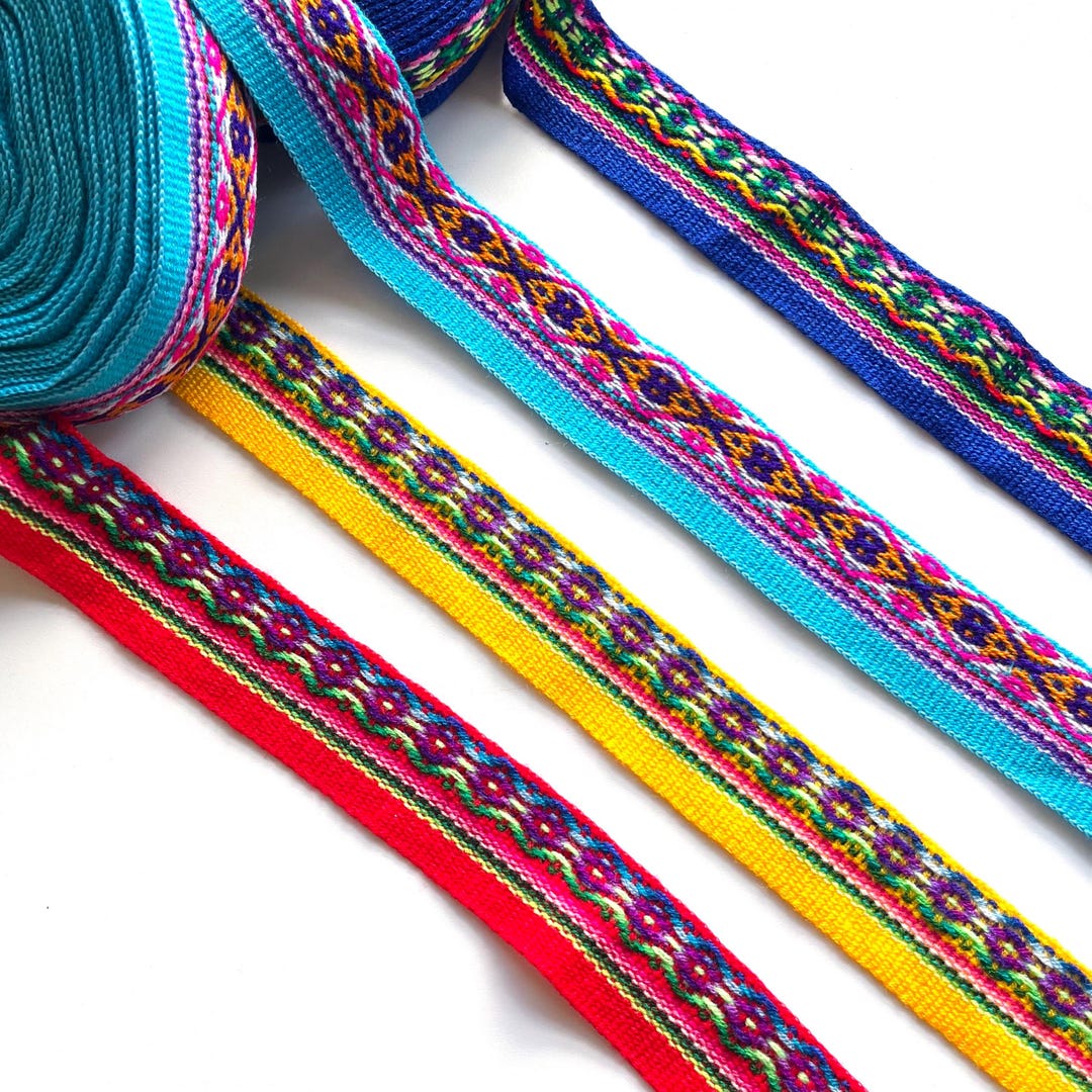 Andean Ribbons I.5 Inches Andean Woven Ribbon. Ethnic Ribbon Woven Trim. Tribal Ribbon ...
