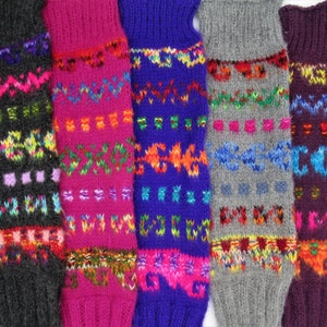 Alpaca Blend Leg Warmers Hand knitted/Peruvian Leg Warmer Multicolor/Polainas from Peru imagem 1