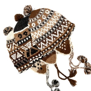 Kids 100% Alpaca handwoven Andean beanie (1-2 year old)/Kids hat chullo