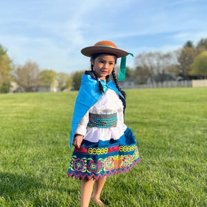Huaylarsh Size 8 Girls/Typical costume of Peru/ Huaylas/Traditional Peruvian clothing.