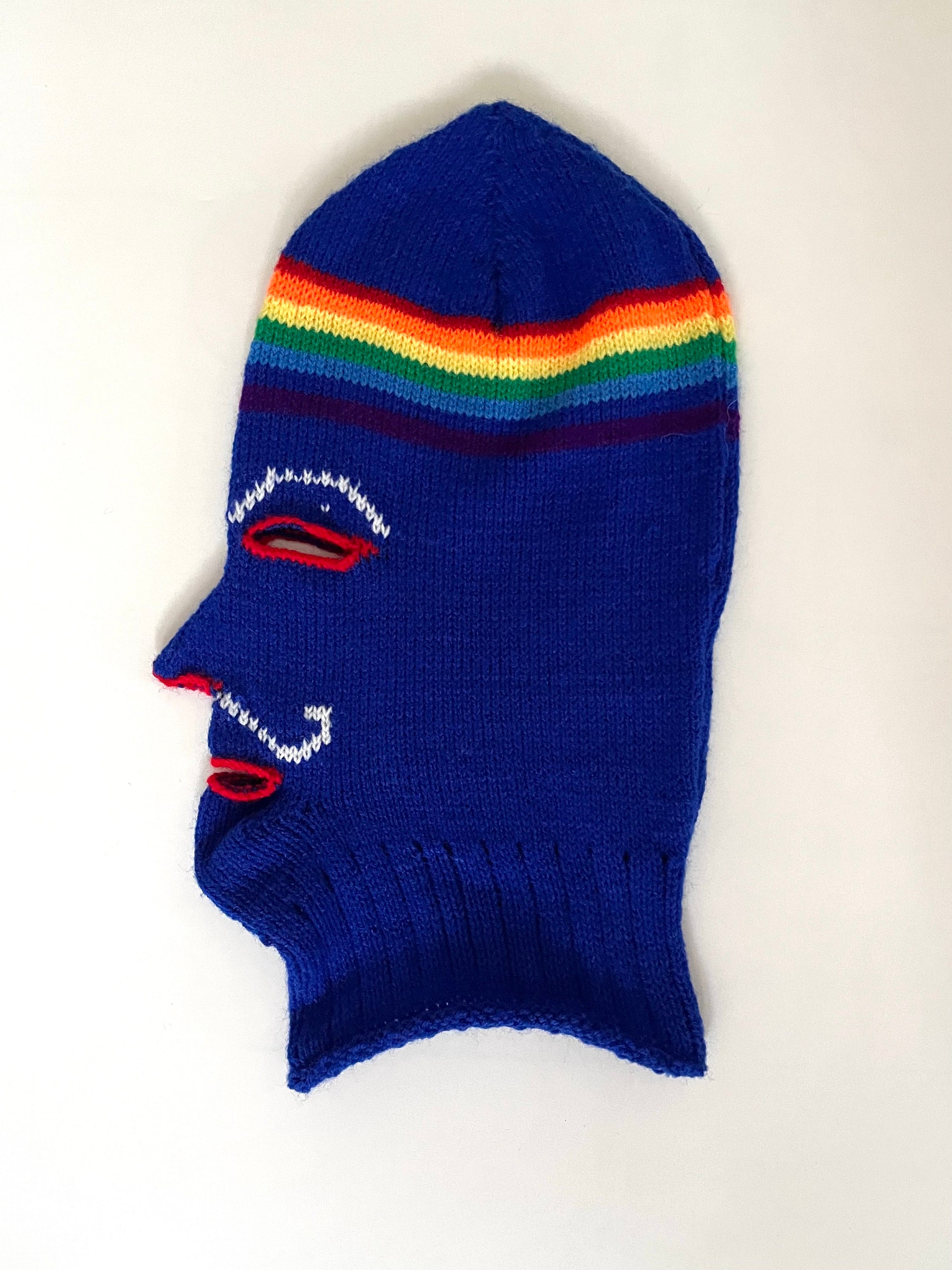 Peruvian Fucsia Balaclava/acrylic Wool Ski Mask/ Knitted Devil