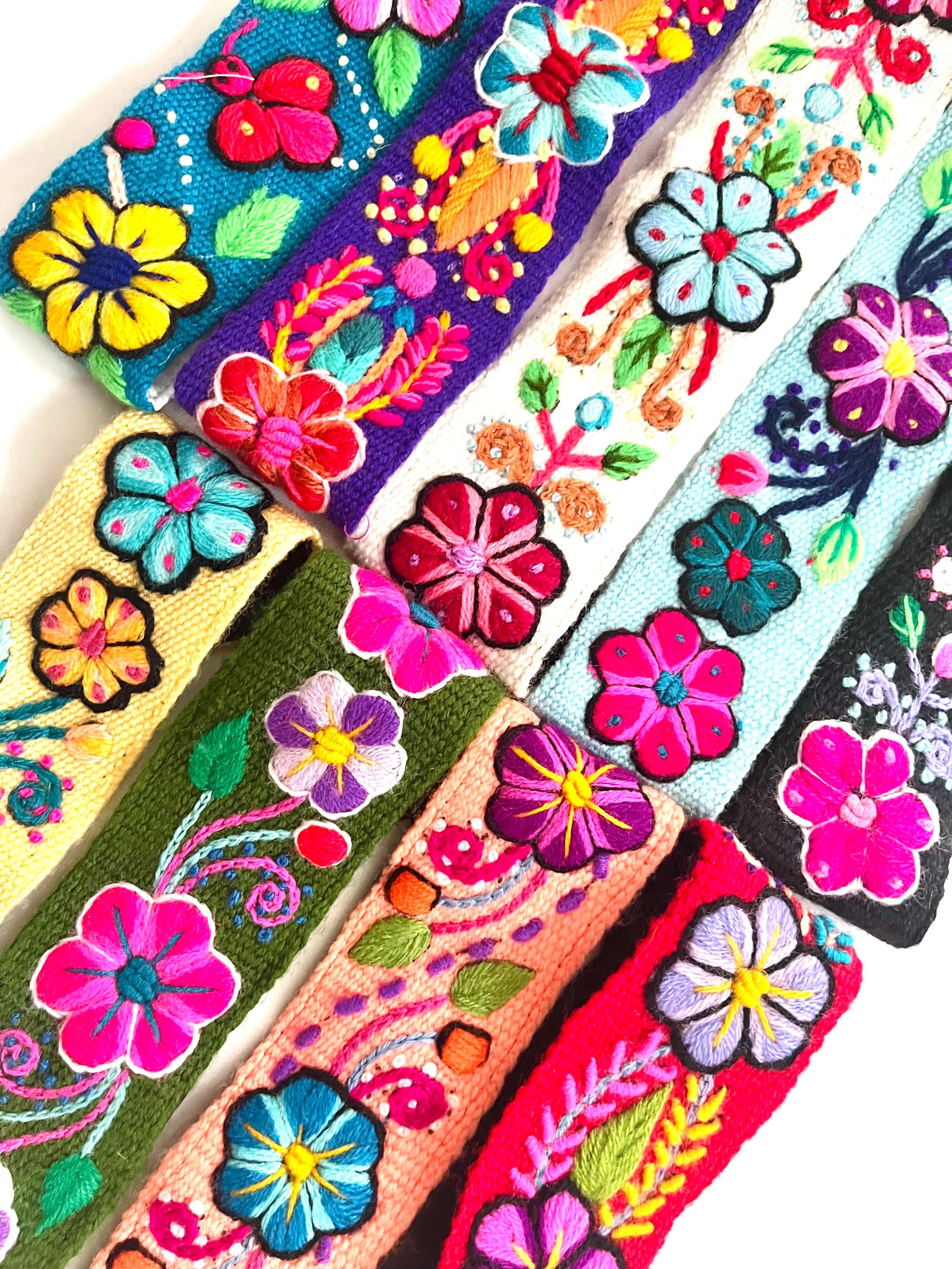 Multicolor Wool Fabric Headband Belt Set Ayacucho Handmade Peruvian Headband • Andean Textile Hair Band  main image 2