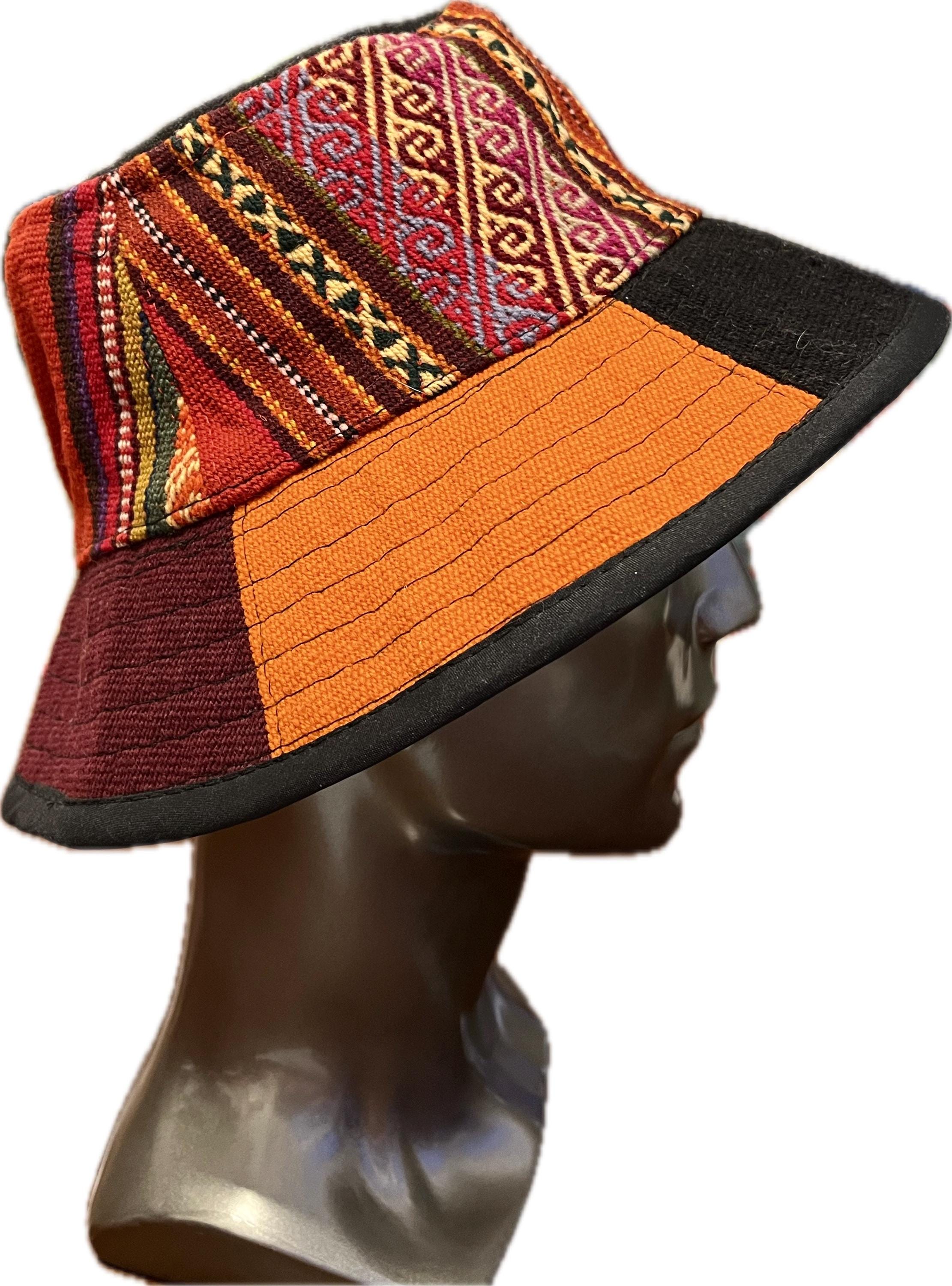 Bucket Hat Peruvian Style Patchwork/andean Textile Outdoor 