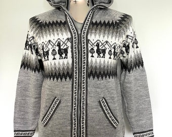 ★24-25FW新作★RONRON★ALPACA JACQUARD HOOD ZIP-UP KNIT RONRON】ALPACA JACQUARD HOOD ZIP-UP KNIT CREAM☆関税込