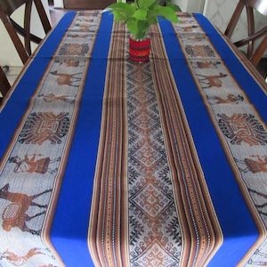 Nappe péruvienne andine 98&#39;x51&#39; pouces/Nappe textile ou tapisserie Andes/tissus ethniques texturés Lama
