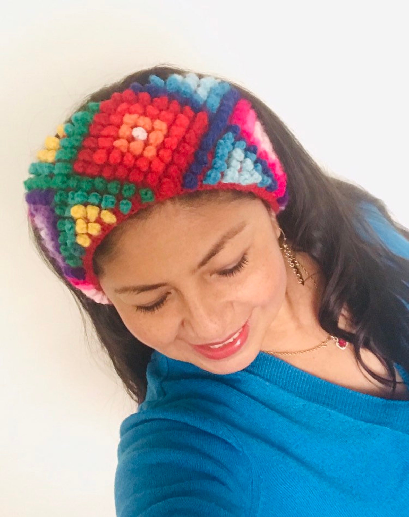 Handmade Peruvian Wool Headband/knitted Headband Geometrical | Etsy