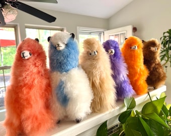 9,5" alpaca pluche handgemaakt met alpacabont. Peruaanse alpaca pluche