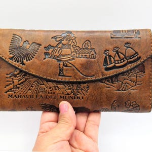 Leather Wallet / Peruvian Genuine Leather Wallet with Coin Purse