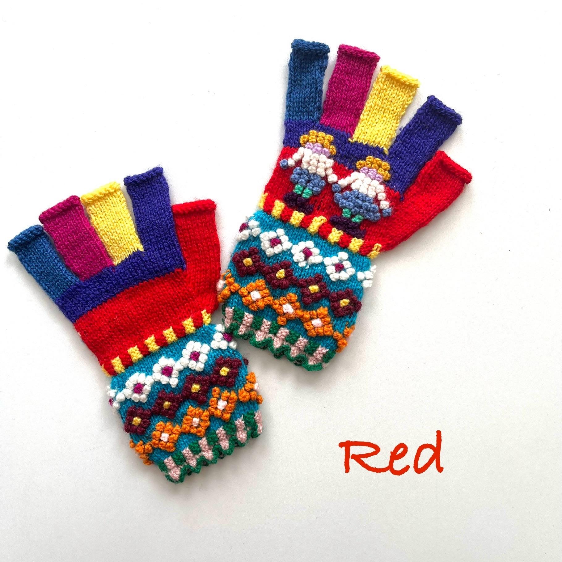 Set of Handmade Alpaca Wool Gloves Warmers Dyed Natural Plants Wholesale Alpaca Cable Gray Heart Fingerless Gloves Fleece  main image 2