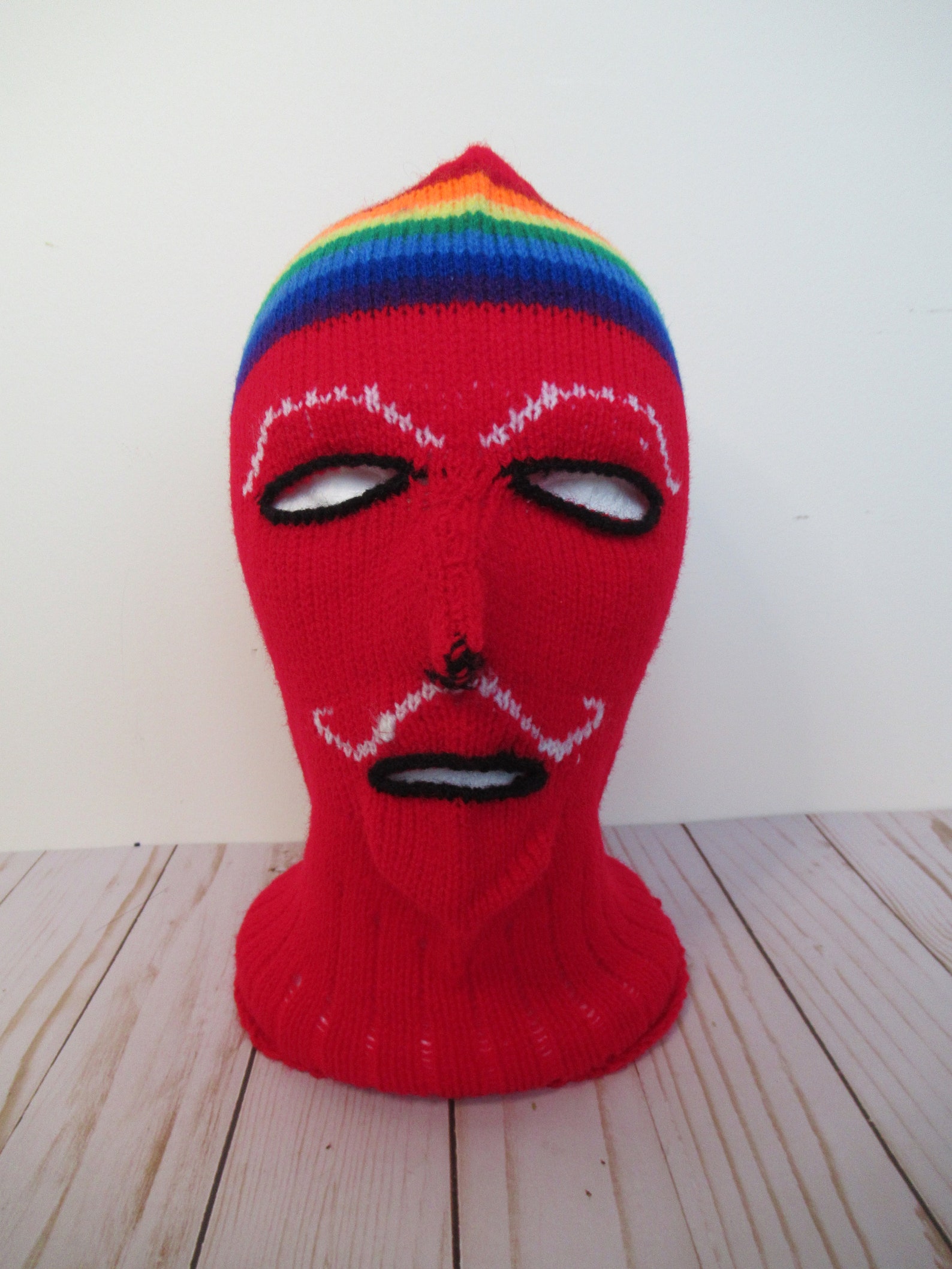 Peruvian White Balaclava/acrylic Wool Ski Mask/ Knitted Devil Etsy