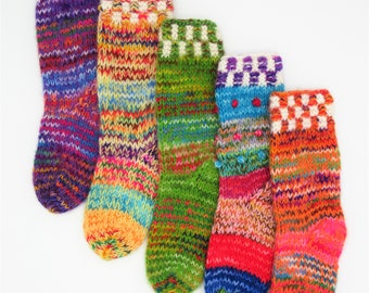 Hand Knit Alpaca Blend Kids Socks (3-5 Years)