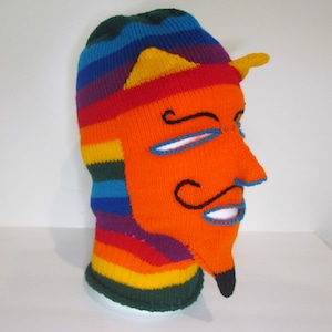 Peruvian Balaclava Ski Mask/Devil balaclava/Acrylic wool colorful face mask /Pasamontana
