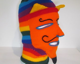 Peruvian Balaclava Ski Mask/Devil balaclava/Acrylic wool colorful face mask /Pasamontana