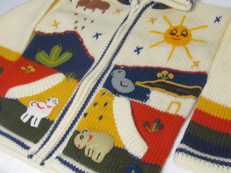 Children/'s jacket Arpillera for childrenWool embroidered Jacket for kids Hooded Jacket Girl Boy sweater cardigan