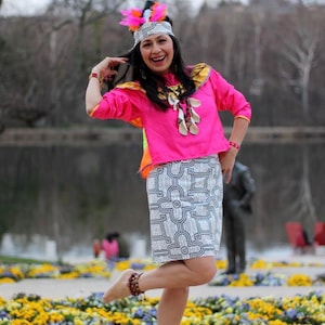 Traje Típico de la Selva Peruana talla CHICA y GRANDE. Adecuado para la danza de la Anaconda. Ropa Tradicional de la Selva Peruana para Mujer.