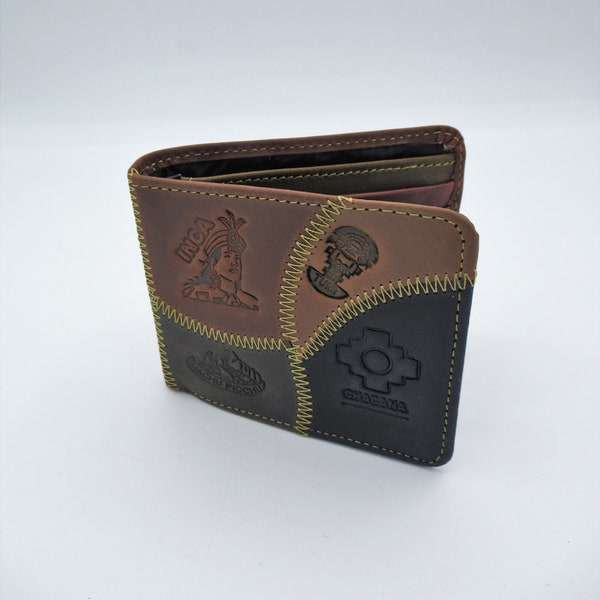 Hand-tooled Peruvian Leather Wallet /Peruvian Genuine Leather Wallet