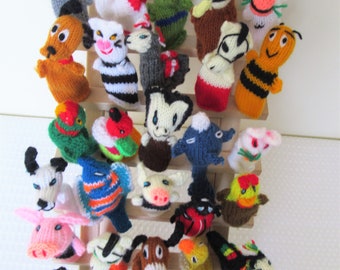 Lot of 25, 50. 100 Handknitted Finger Puppets/Educational Finger Puppets/Wool handmade Peruvian Finger Puppets