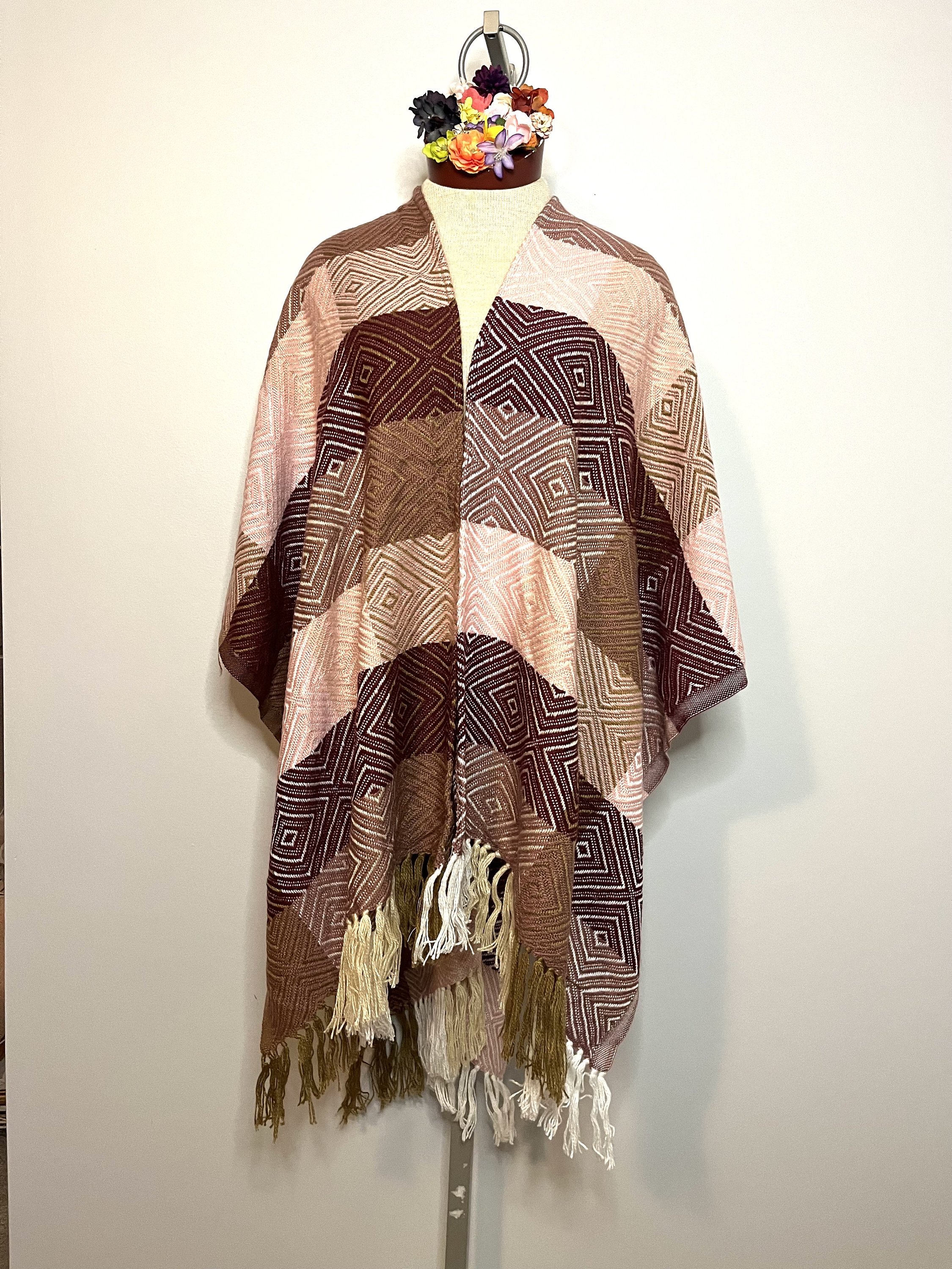 Warm Winter Poncho Breezy Lane Women's Soft Plaid Ruana Wrap ...