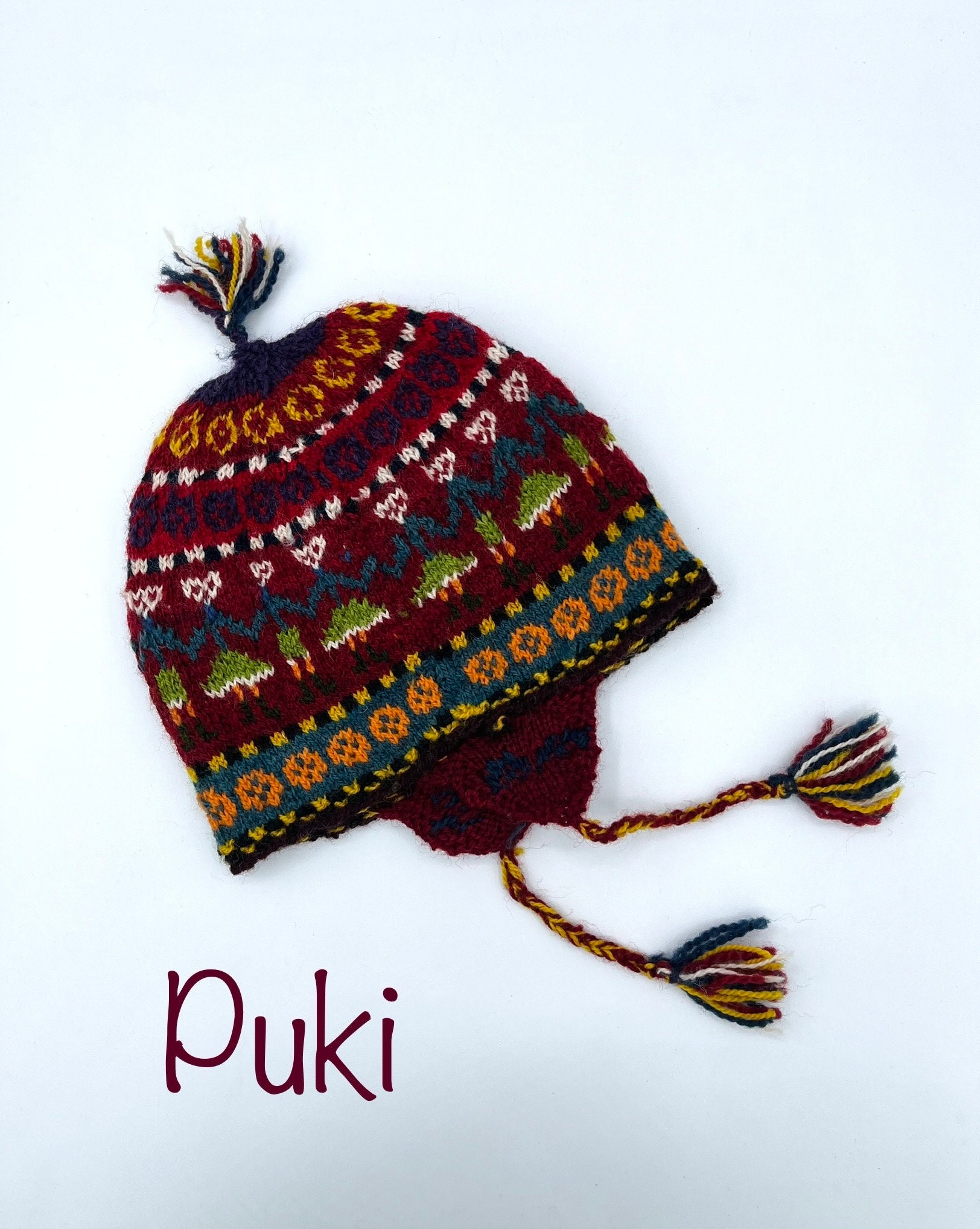 Kids 100% Alpaca Handwoven Andean Beanie (1-2 Year Old)/kids