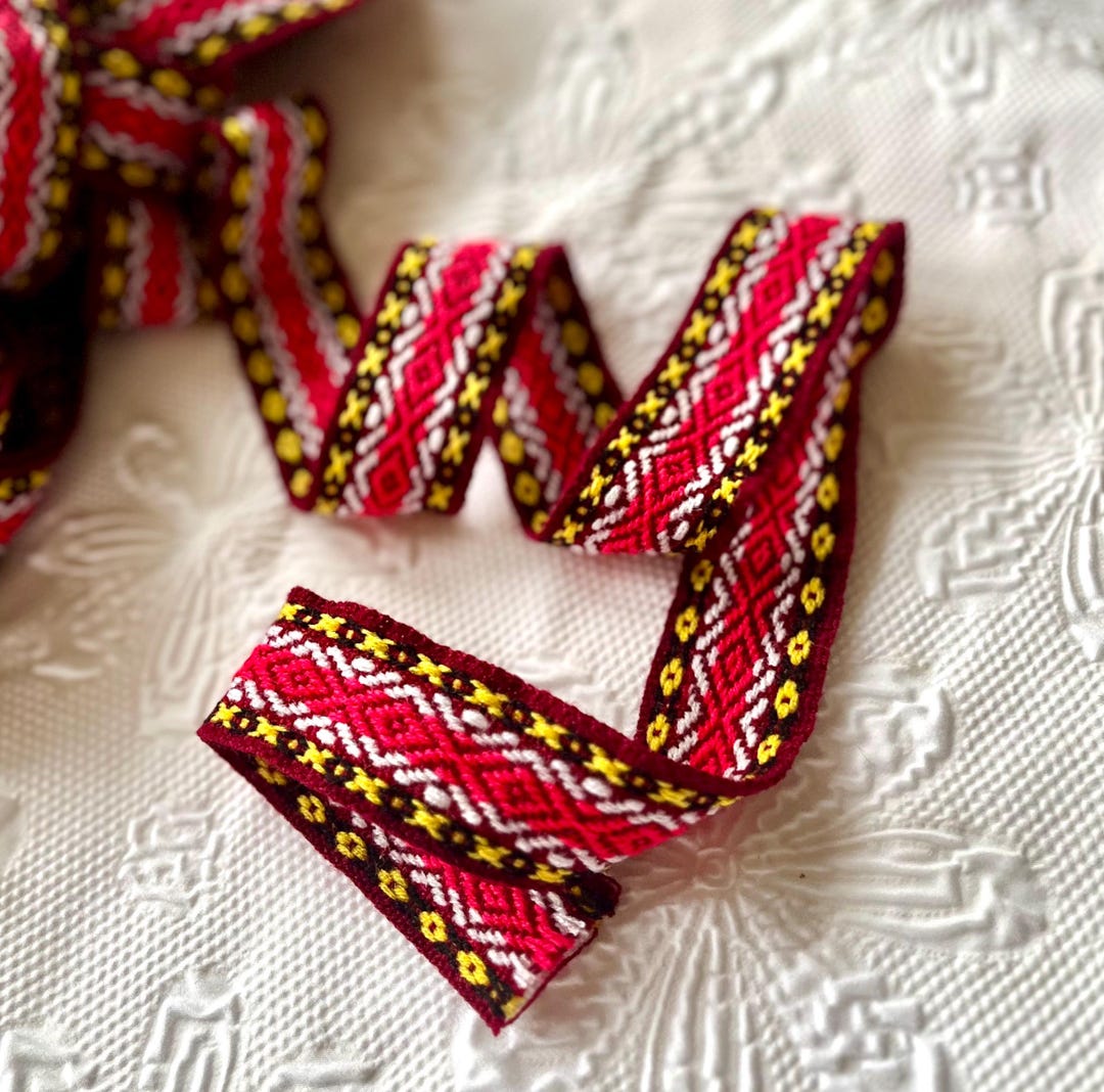 Trival Ribbon I.25 Inches Andean Woven Ribbon. Ethnic Ribbon Woven Trim. Tribal ...
