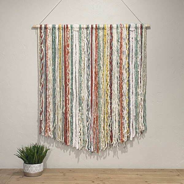 Large Wall Hanging Tapestry Decor Bedroom Nursery Living Room Wall Art Rust, Patina Green, Ivory, Mustard