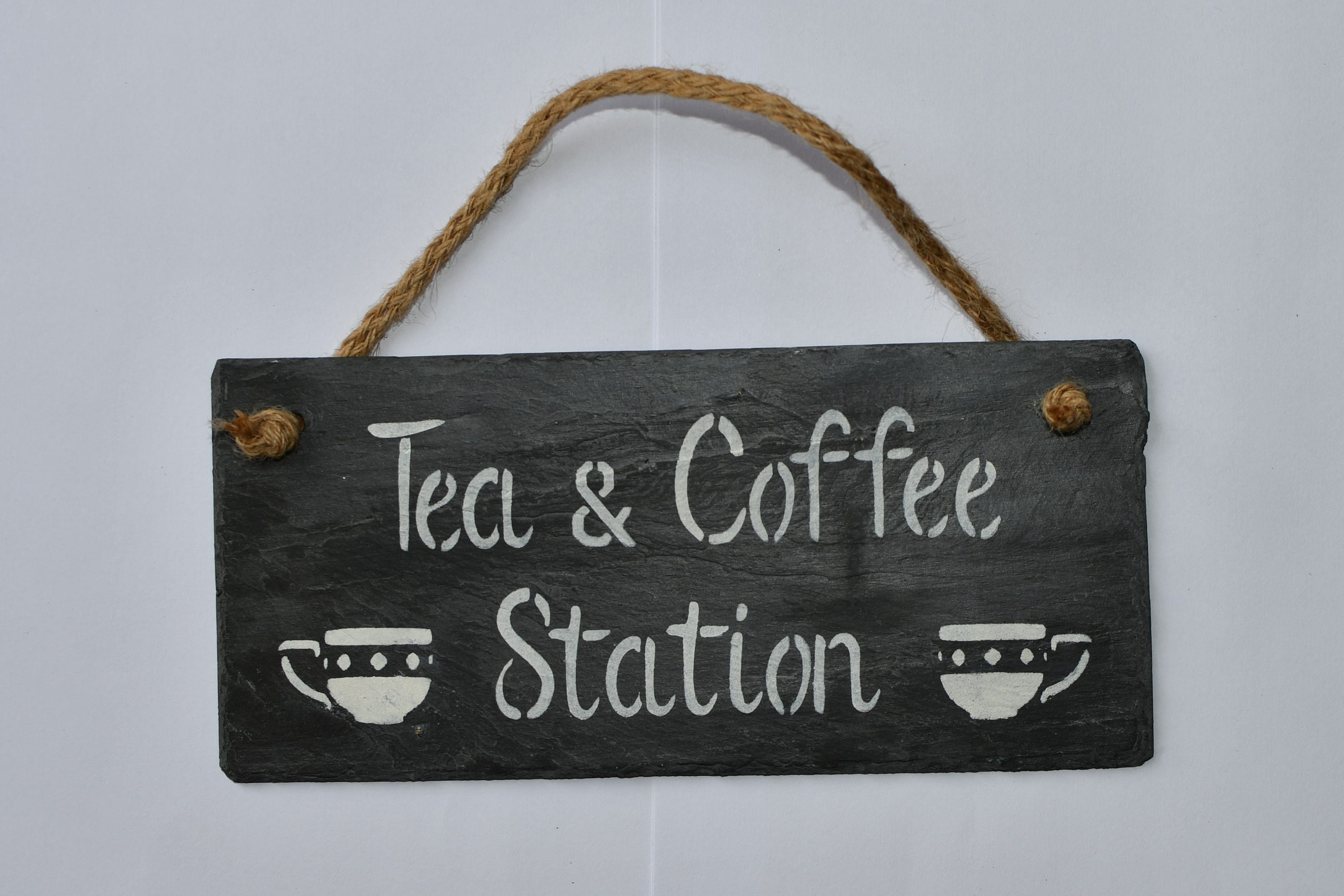 Tea and Coffee station slate hanging sign plaque gift Etsy