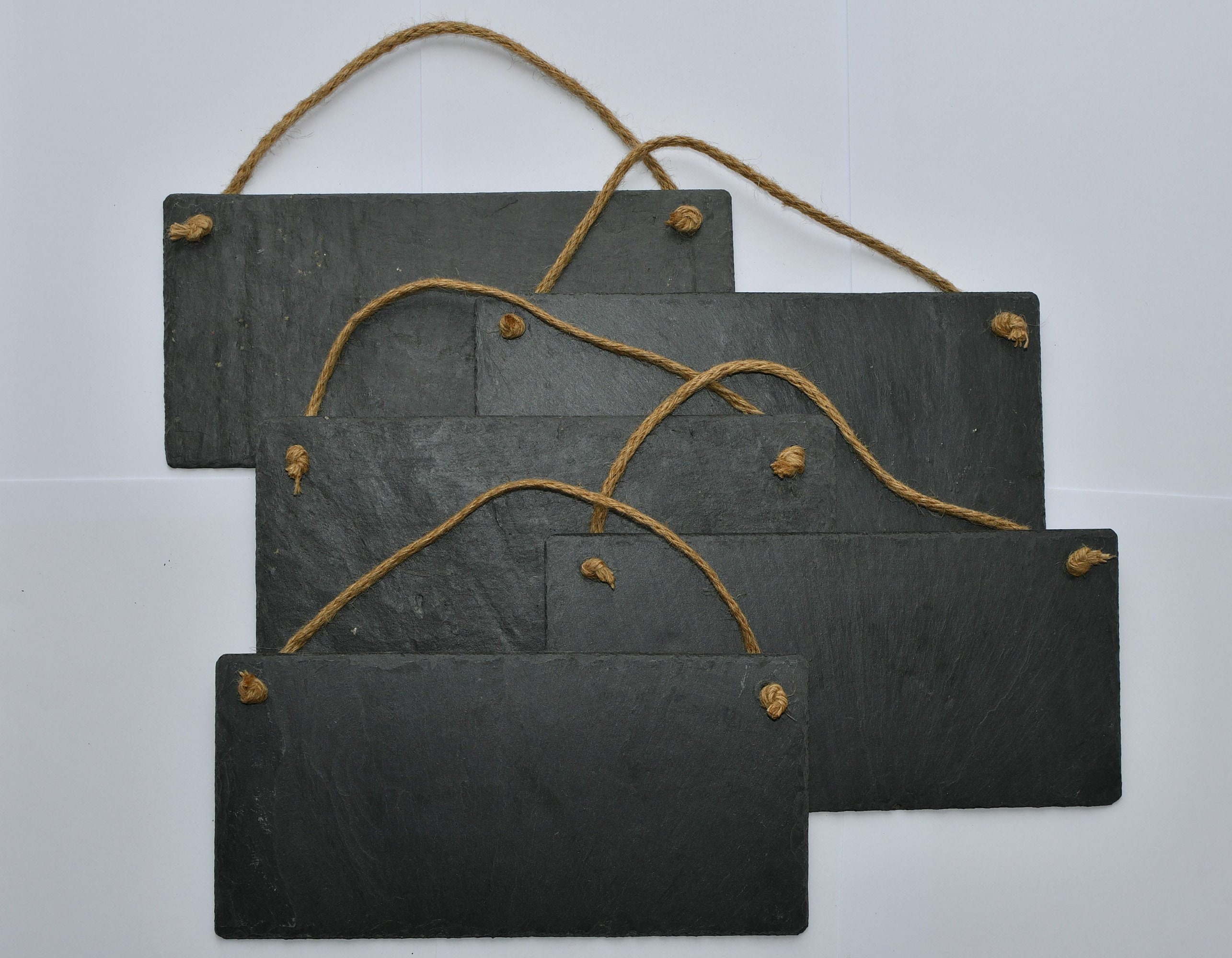 Pack Of 5 Slate Hanging Sign Plaques Arts And Crafts Supplies Etsy