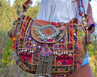banjara traditional embrodery ibiza style gypsy boho shoulder bag