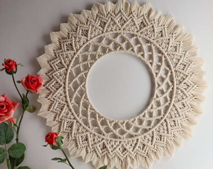 54cm Macrame Mandala Wall Hanging Sunsphere Modern Macrame Etsy