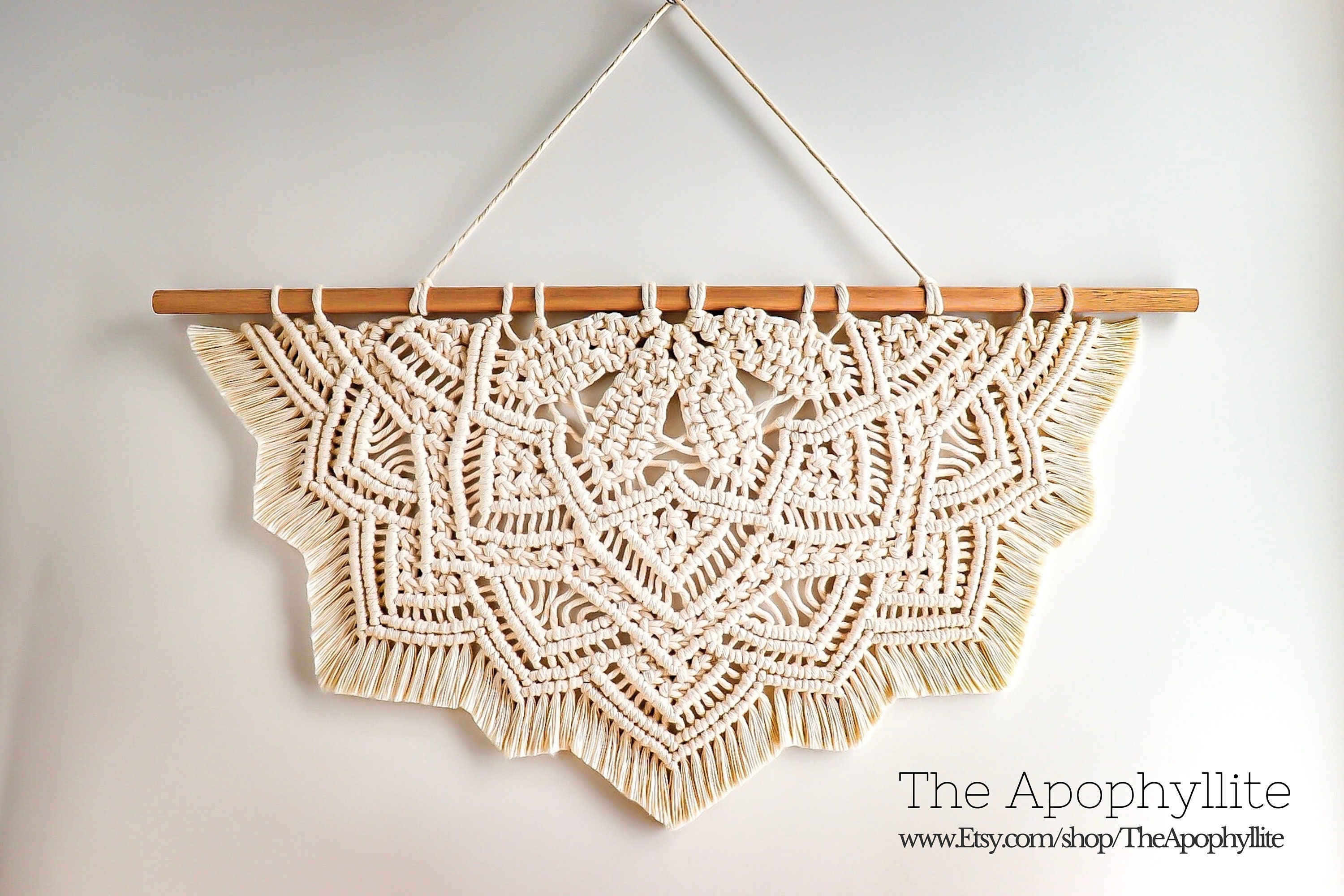 Macrame Wall Hanging Large 70cm Natural Cotton Half Mandala - Etsy